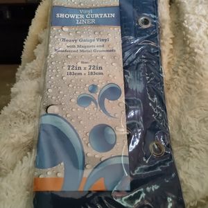 Navy blue vinyl shower curtain liner